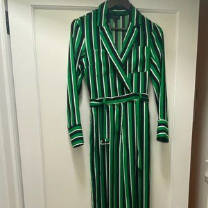 TOPSHOP Retro Green striped jumpsuit Size US 2 - UK 6